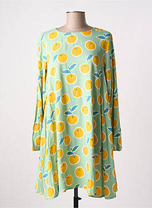 Rochie midi imprimeu fantezie mâneci lungi verde COMPAÑIA FANTASTICA femeie