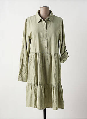 Rochie midi mâneci lungi mâneci lungi verde KAFFE femeie