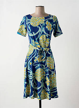 Rochie midi imprimeu floral mâneci scurte albastru KING LOUIE femeie