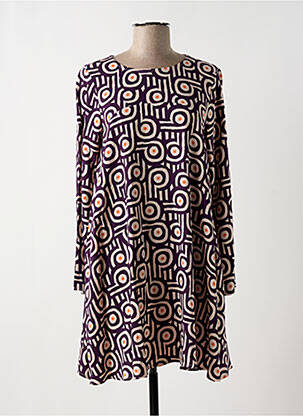 Rochie scurtă croială evazată mâneci lungi violet COMPAÑIA FANTASTICA femeie