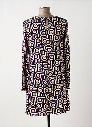 Rochie scurtă croială evazată mâneci lungi violet COMPAÑIA FANTASTICA femeie