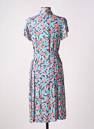 Rochie midi imprimeu fantezie mâneci scurte albastru COMPAÑIA FANTASTICA femeie