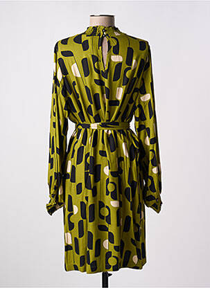 Rochie midi imprimeu fantezie mâneci lungi verde MADEMOISELLE YEYE femeie