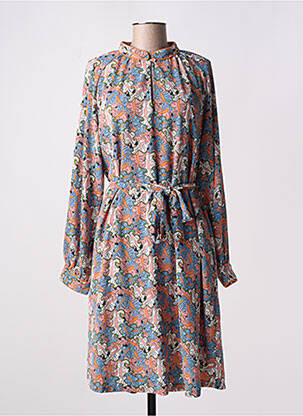 Rochie midi imprimeu floral mâneci lungi albastru NUMPH femeie