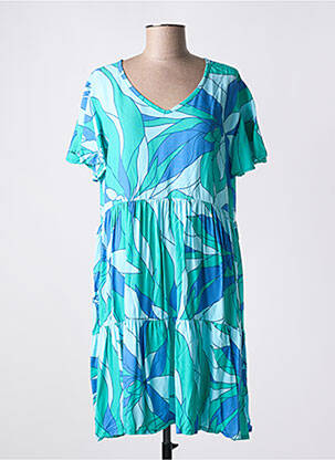Rochie midi imprimeu floral mâneci scurte albastru TERRACOTTA BY GRAIN DE SABLE femeie