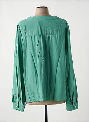Bluză țesătură poplin mâneci lungi verde CHERRY PARIS femeie