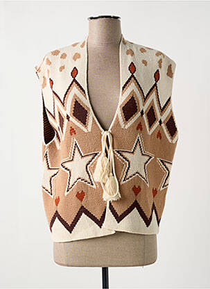 Vestă fără mâneci bej CHERRY PARIS femeie