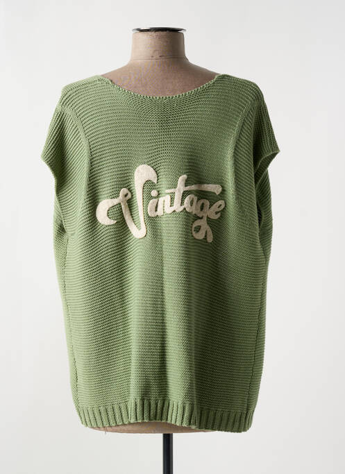 Vestă cu mâneci scurte verde NELL femeie