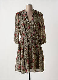 Rochie scurtă mâneci 3/4 mâneci 3/4 bej IKKS femeie