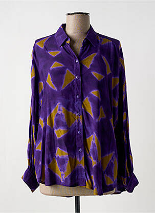 Cămașă țesătură crep mâneci lungi violet HOD femeie