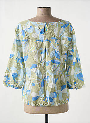 Bluză țesătură poplin mâneci 3/4 verde OPUS femeie