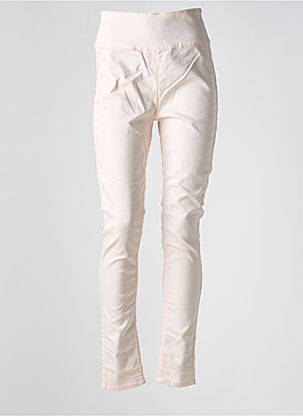 Jegging țesătură poplin talie înaltă roz PIECES femeie