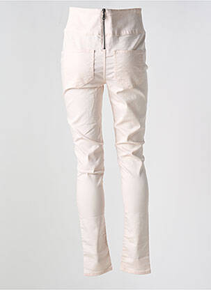Jegging țesătură poplin talie înaltă roz PIECES femeie