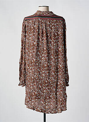 Rochie scurtă croială fluidă mâneci lungi maro CHERRY PARIS femeie