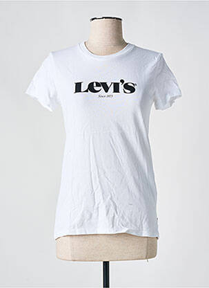 Tricou serigrafie flockată mâneci scurte alb LEVI'S femeie