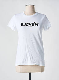 Tricou serigrafie flockată mâneci scurte alb LEVI'S femeie