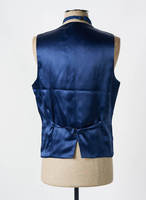 Vestă fără mâneci efect material satinat albastru LEBOLE homme