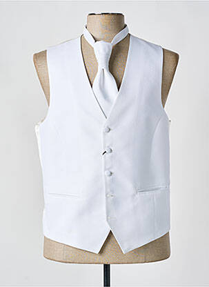 Vestă fără mâneci efect material satinat alb MONSIEUR PEKTRUS BLANCO bărbat