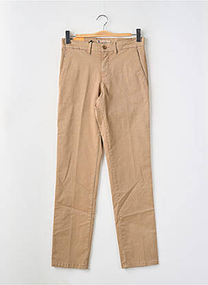 Pantalon chino țesătură poplin mărime normală maro LCDN bărbat