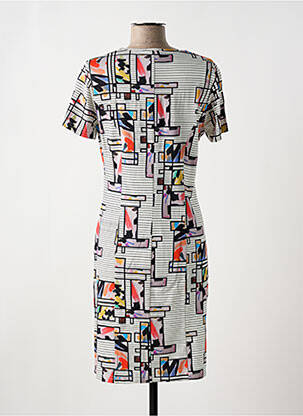 Rochie midi imprimeu fantezie mâneci scurte negru GUY DUBOUIS femeie