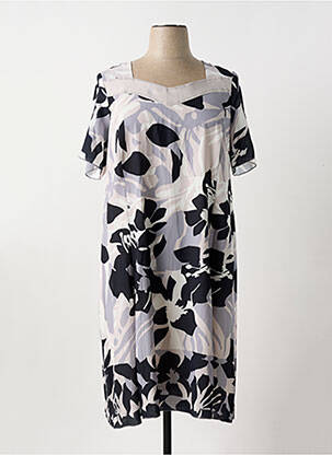 Rochie midi imprimeu floral mâneci scurte negru GUY DUBOUIS femeie