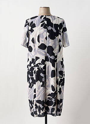 Rochie midi imprimeu floral mâneci scurte negru GUY DUBOUIS femeie