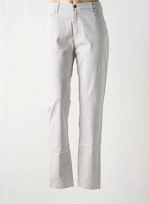 Pantalon slim țesătură poplin mărime normală gri LCDN femeie