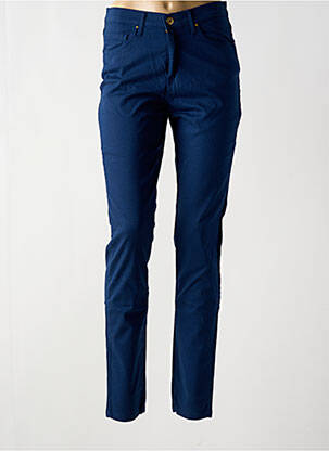 Pantalon slim țesătură poplin mărime normală albastru închis LCDN femeie