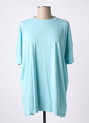 Tricou guler rotund mâneci scurte albastru AMERICAN VINTAGE femeie