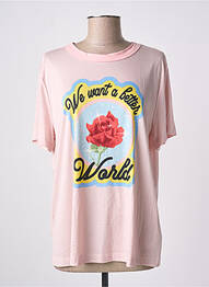 Tricou imprimeu fantezie mâneci scurte roz VIKTOR & ROLF femeie