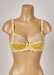 Sutien efect material satinat sutien cupe întregi cu decolteu înalt galben LISE CHARMEL femme