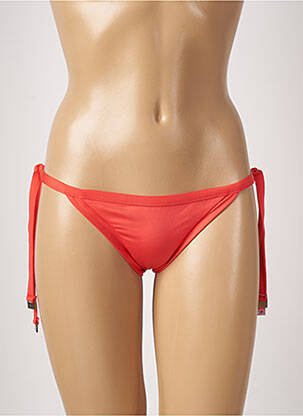 Chiloți de baie efect material satinat bikini portocalie SEAFOLLY femeie