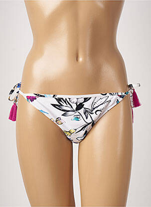 Chiloți de baie imprimeu floral bikini alb SEAFOLLY femeie