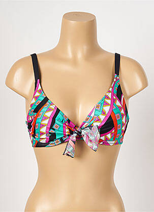 Sutien de costum de baie elasticitate sutien cupe întregi cu decolteu înalt negru ANTIGEL femeie