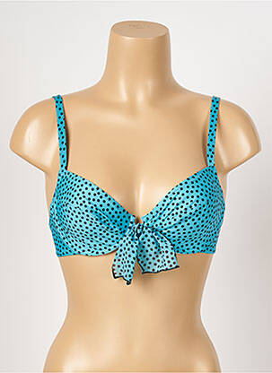 Sutien de costum de baie elasticitate sutien cupe întregi cu decolteu înalt albastru ANTIGEL femme