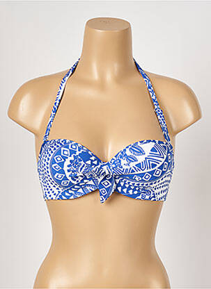 Sutien de costum de baie elasticitate top sutien modelat albastru ANTIGEL femeie