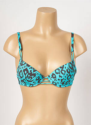 Sutien de costum de baie elasticitate top sutien push-up albastru ANTIGEL femeie