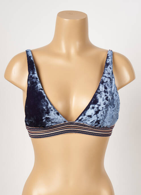 Sutien de costum de baie elasticitate sutien cu susținere înaltă și burete detașabil albastru SEAFOLLY femme