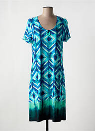 Rochie midi imprimeu fantezie mâneci scurte albastru EGATEX femme