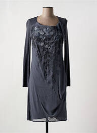 Rochie midi imprimeu fantezie mâneci lungi gri MADO ET LES AUTRES femme