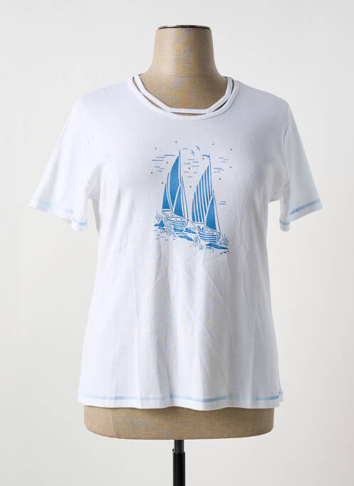 Tricou imprimeu fantezie mâneci scurte alb GEVANA femme