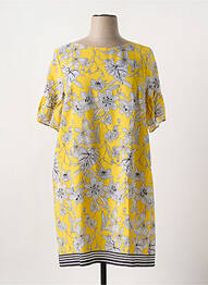 Rochie midi imprimeu floral mâneci scurte galben ROBE LEGERE BY VERA MONT femeie