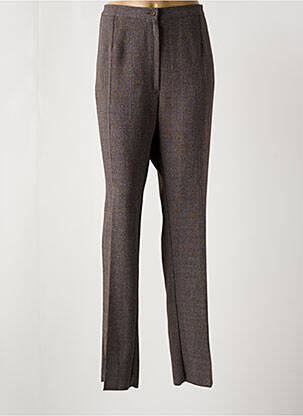 Pantalon drept talie cu cleme talie înaltă maro GEVANA femeie