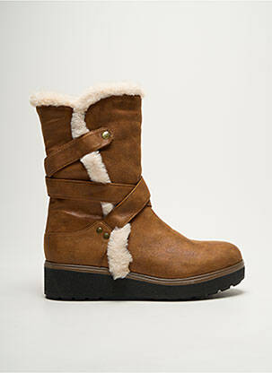 Botine/ghete material neted toc de 4 la 6 cm maro LPB femeie