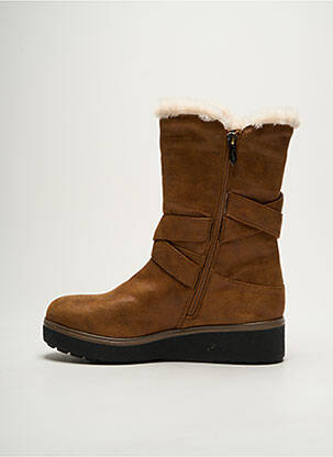 Botine/ghete material neted toc de 4 la 6 cm maro LPB femeie