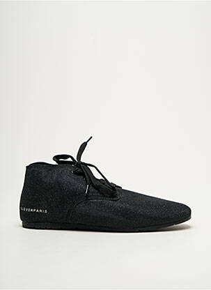 Adidași material neted toc plat până la 3 cm negru ELEVEN PARIS femeie