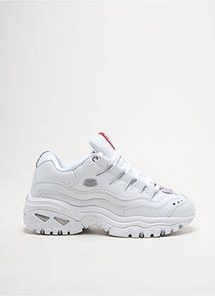 Adidași închidere cu șireturi vârf rotund alb SKECHERS fată