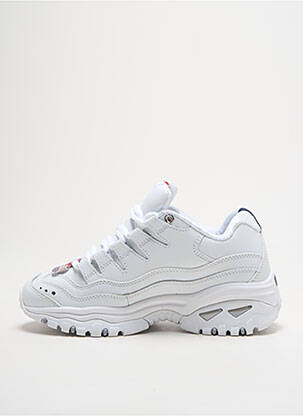 Adidași închidere cu șireturi vârf rotund alb SKECHERS fată