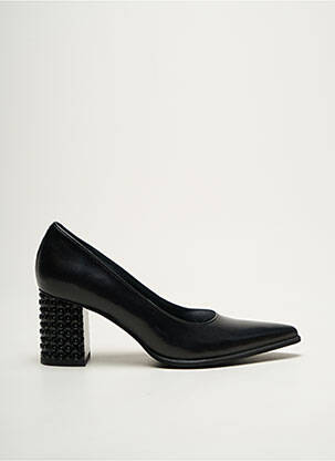 Pantofi cu toc țesătură satinată toc de 4 la 6 cm negru MYMA femeie