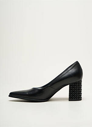 Pantofi cu toc țesătură satinată toc de 4 la 6 cm negru MYMA femeie